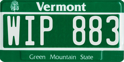VT license plate WIP883