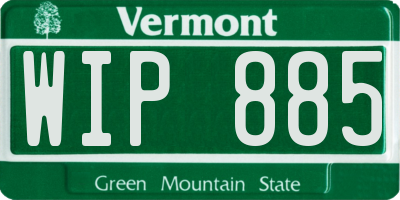 VT license plate WIP885