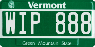 VT license plate WIP888