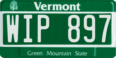 VT license plate WIP897