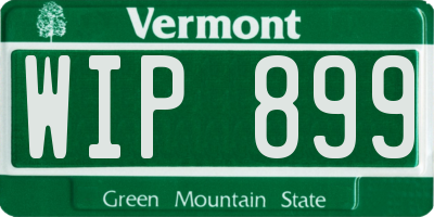 VT license plate WIP899