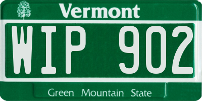 VT license plate WIP902