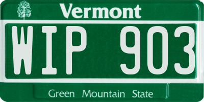 VT license plate WIP903