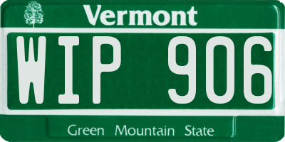VT license plate WIP906