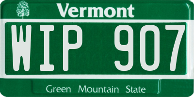 VT license plate WIP907