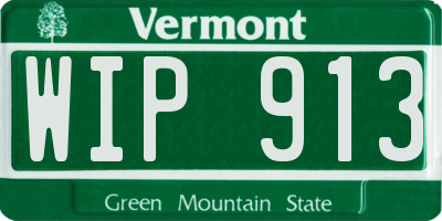 VT license plate WIP913