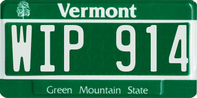 VT license plate WIP914