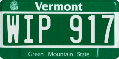 VT license plate WIP917