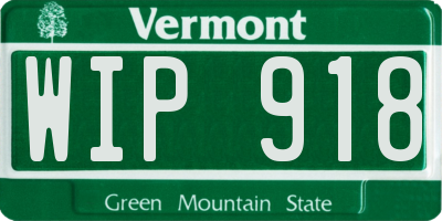 VT license plate WIP918
