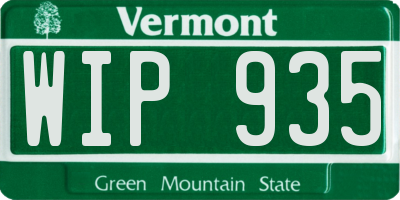 VT license plate WIP935