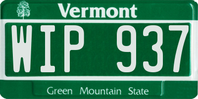 VT license plate WIP937