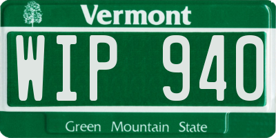 VT license plate WIP940