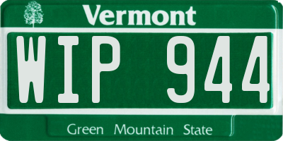 VT license plate WIP944