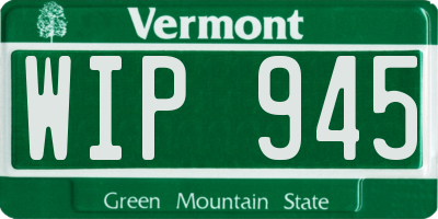 VT license plate WIP945
