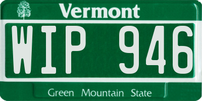 VT license plate WIP946