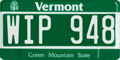 VT license plate WIP948