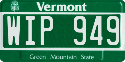 VT license plate WIP949