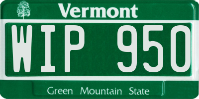 VT license plate WIP950