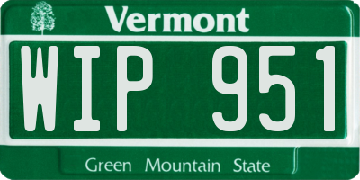 VT license plate WIP951