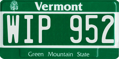 VT license plate WIP952