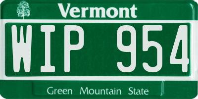VT license plate WIP954