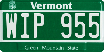 VT license plate WIP955