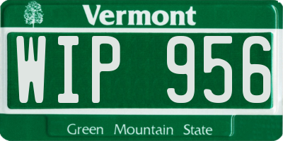 VT license plate WIP956