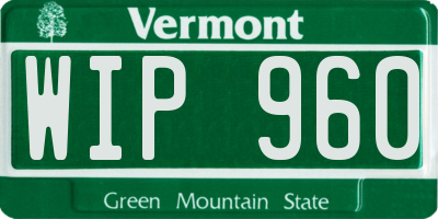 VT license plate WIP960