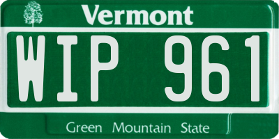 VT license plate WIP961