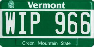 VT license plate WIP966