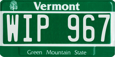VT license plate WIP967