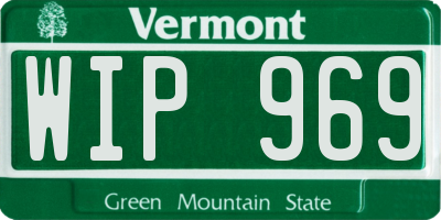 VT license plate WIP969