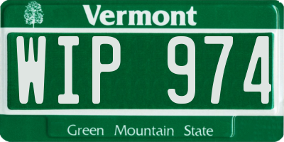 VT license plate WIP974