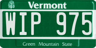 VT license plate WIP975