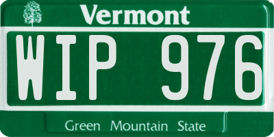 VT license plate WIP976