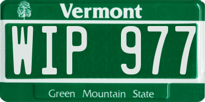 VT license plate WIP977