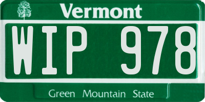 VT license plate WIP978