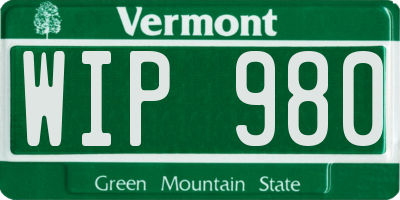 VT license plate WIP980