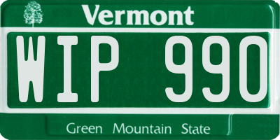 VT license plate WIP990