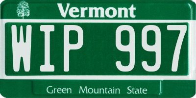VT license plate WIP997