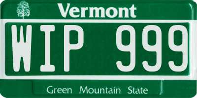 VT license plate WIP999