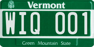 VT license plate WIQ001