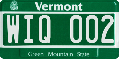 VT license plate WIQ002