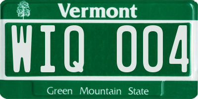 VT license plate WIQ004