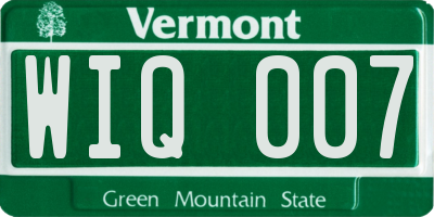 VT license plate WIQ007