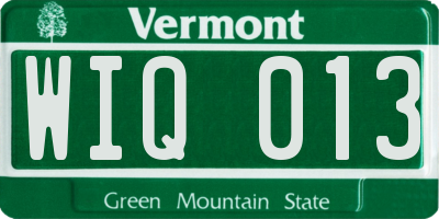 VT license plate WIQ013