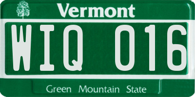 VT license plate WIQ016
