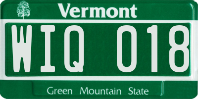 VT license plate WIQ018