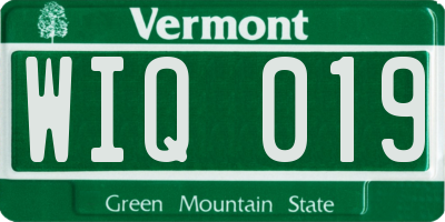 VT license plate WIQ019