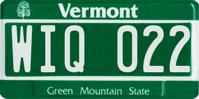 VT license plate WIQ022